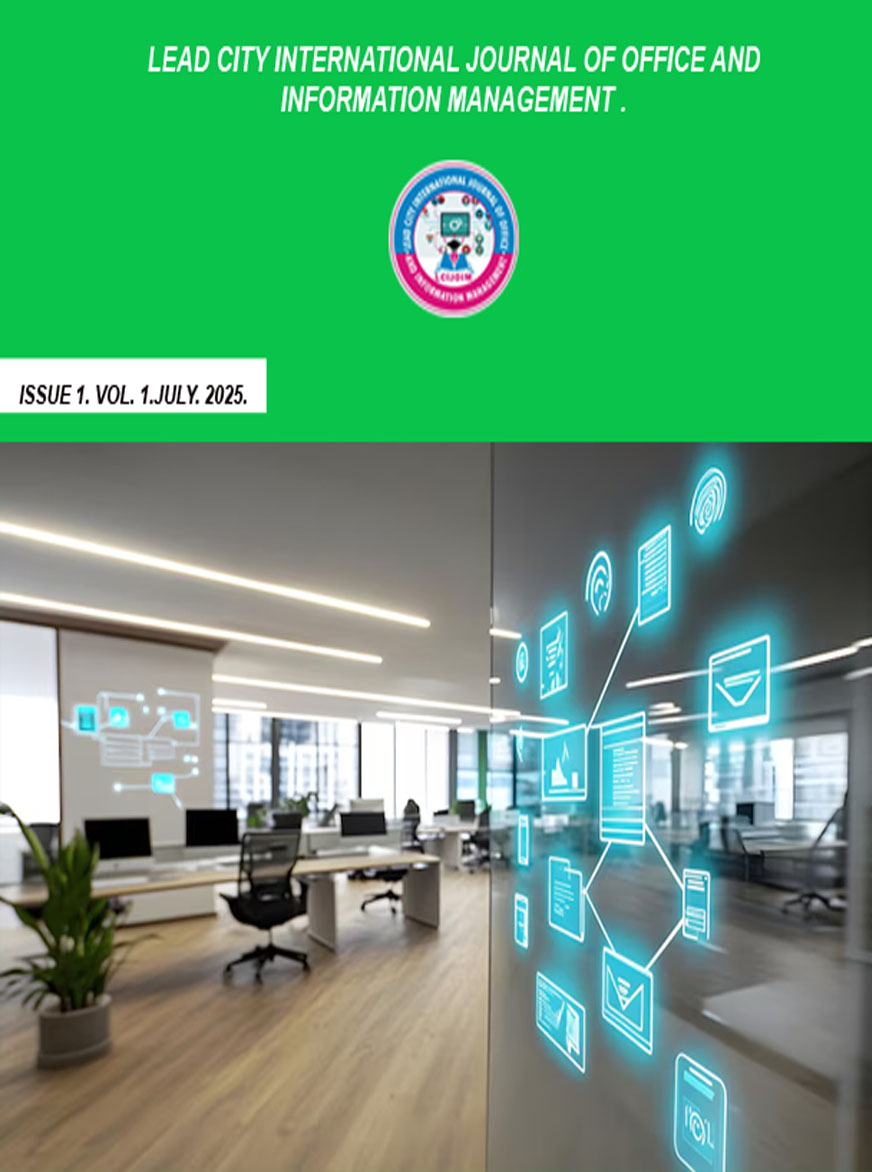 					View Vol. 1 No. 1 (2025): LEAD CITY INTERNATIONAL JOURNAL OF OFFICE AND INFORMATION MANAGEMENT 
				