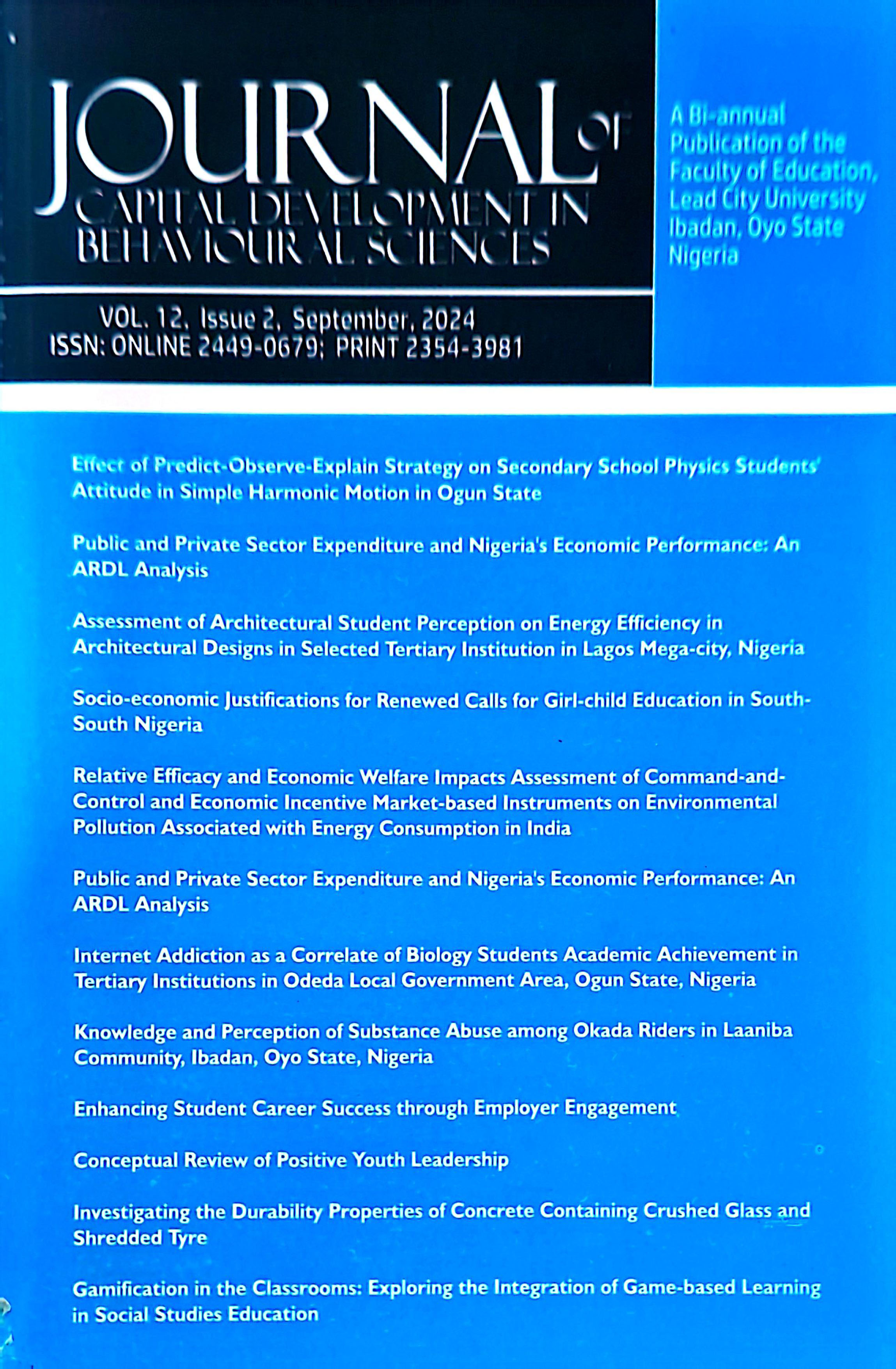 					View Vol. 12 No. 2 (2024): Journal Of Capital Development in Behavioural Sciences 
				