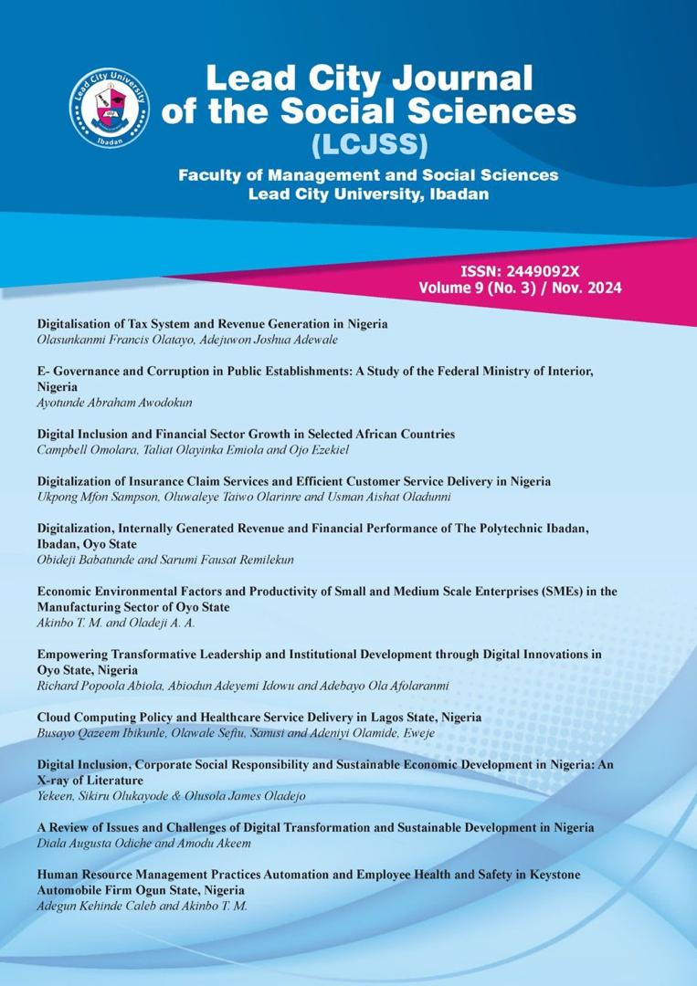 					View Vol. 9 No. 3 (2024): Lead City Journal of the Social Sciences
				